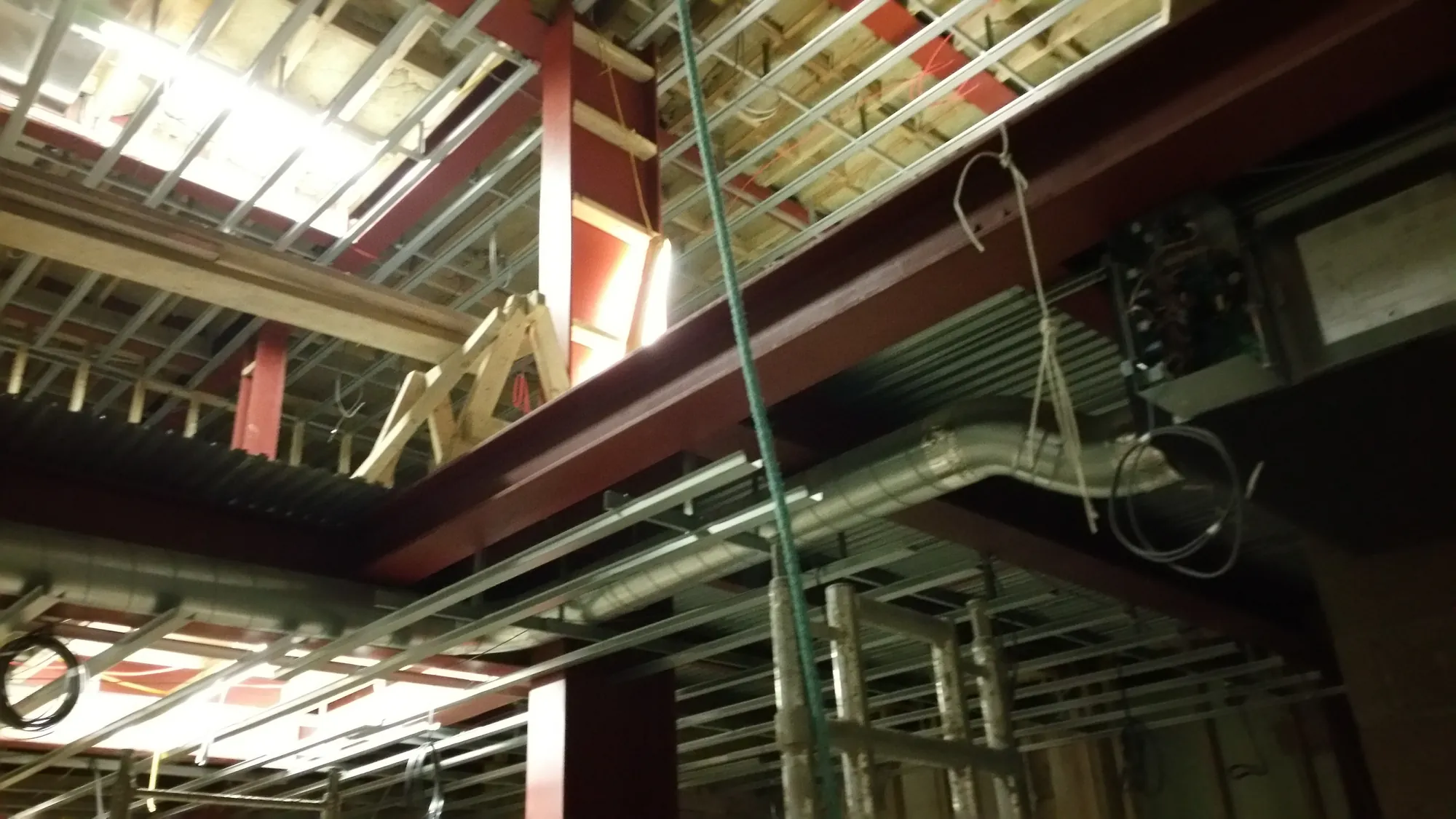 Steelwork for the new floor levels