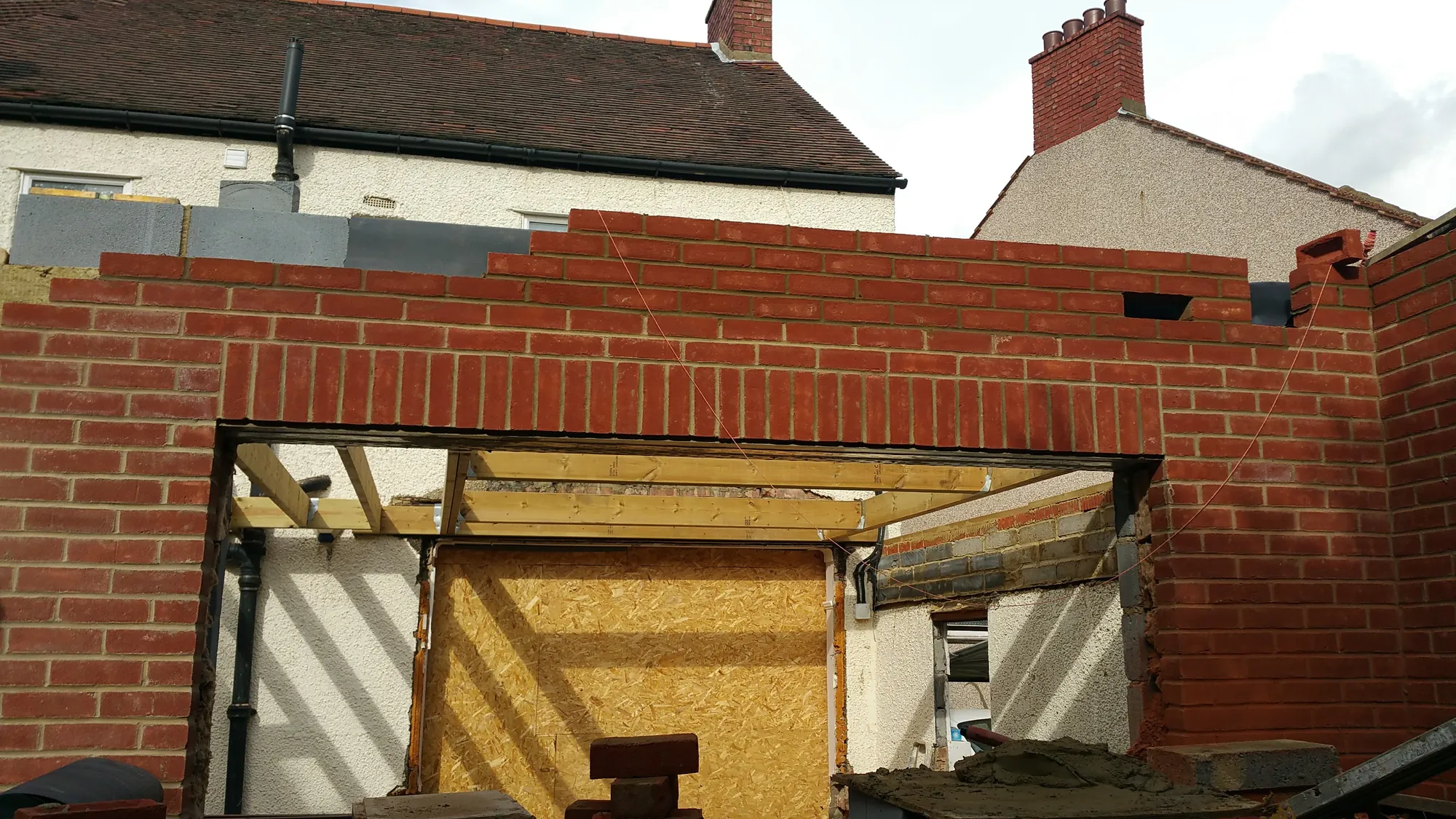 The rear extension under construction