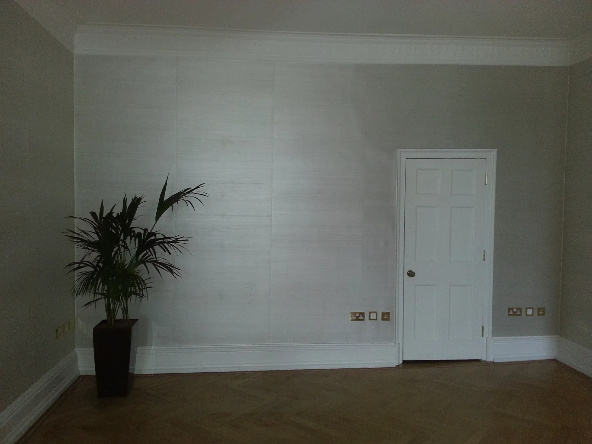 Finished walls below the original cornicing