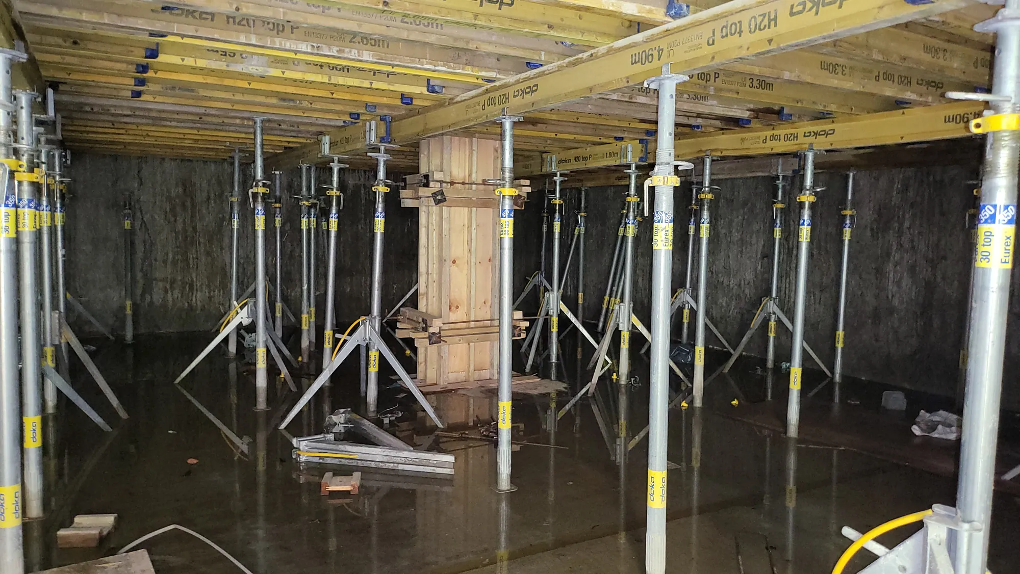 Propping in the basement for the ground floor slab
