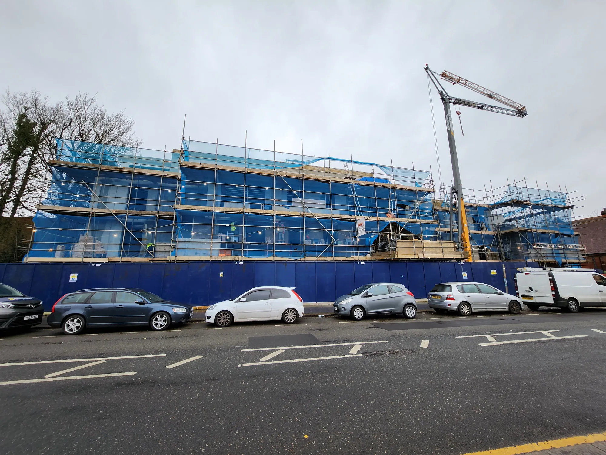 The frame under scaffolding