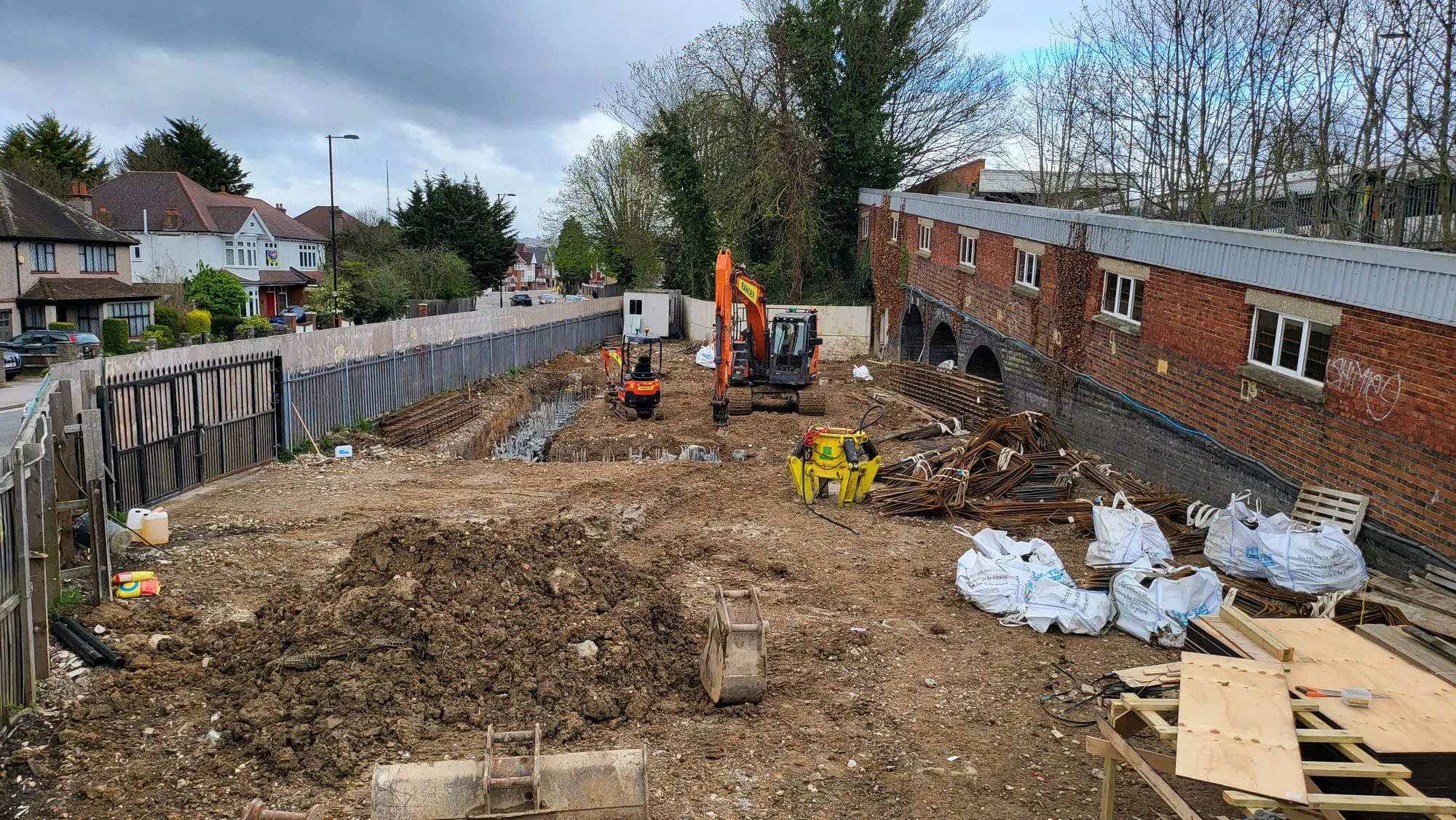 The site cleared alongside the brick arches