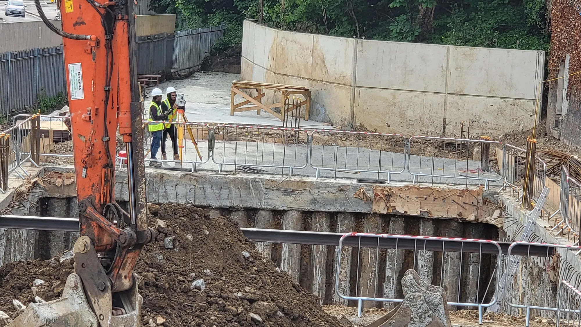 Digging out the basement while the engineers set out above