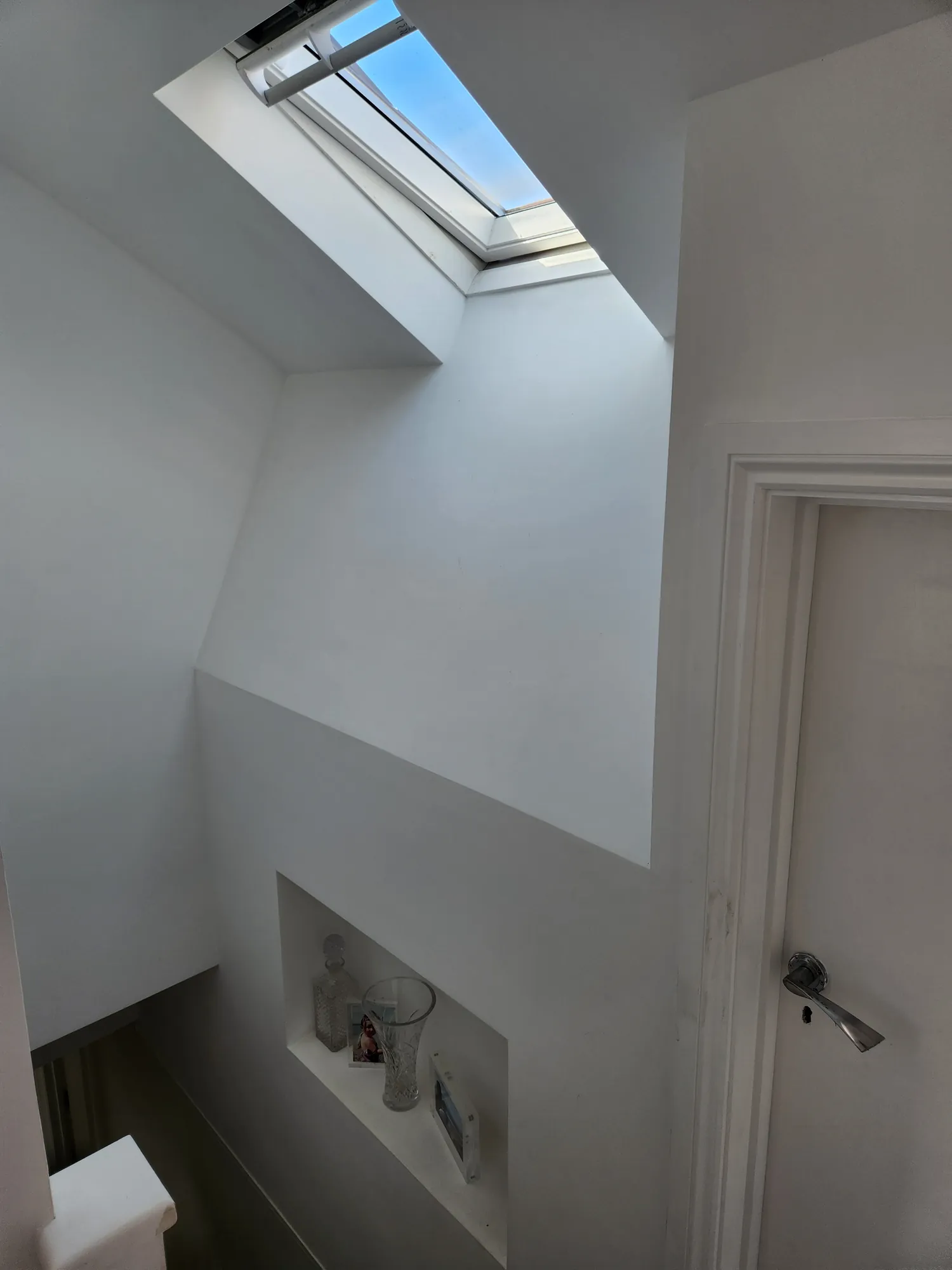 Roof window over the loft stairs