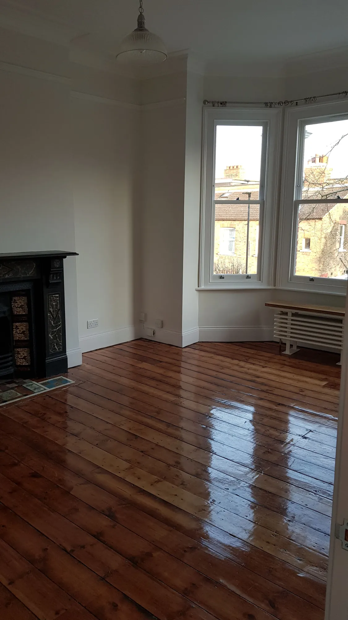 Bay window and polished floorboards