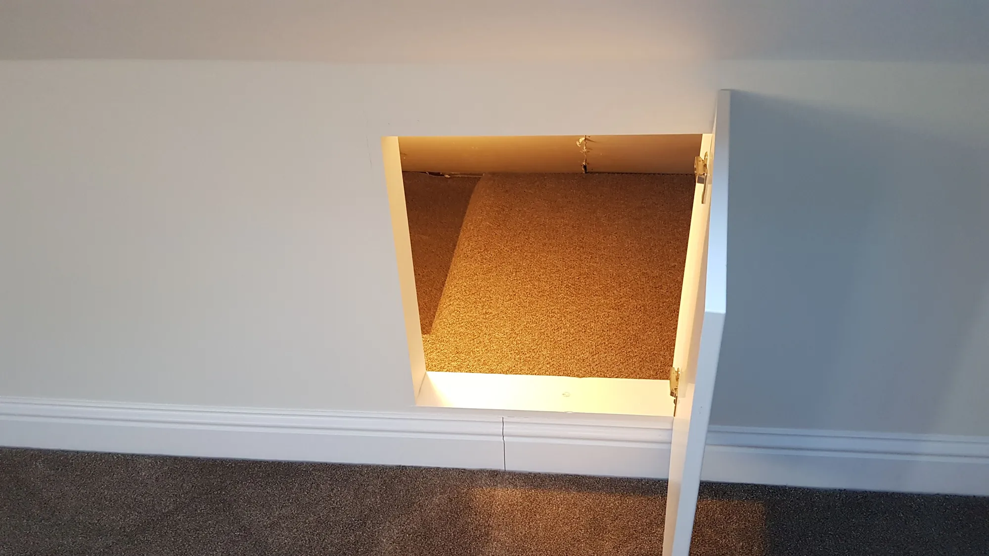 Eaves storage in the loft, carpeted inside