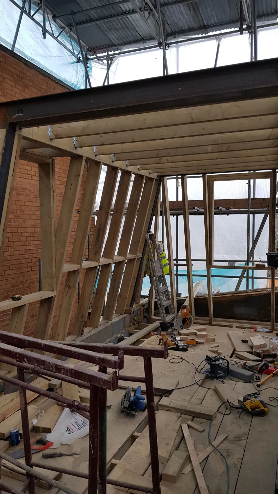 Timber frame for the new storey