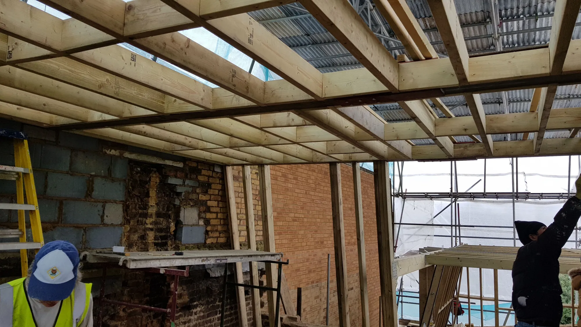 Roof structure going up